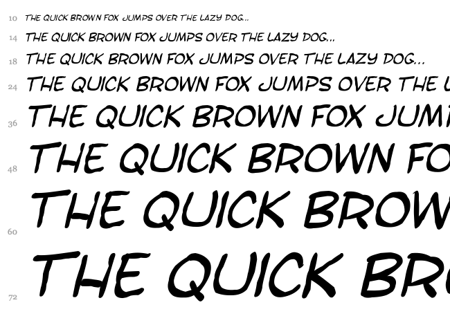 SF Toontime font waterfall